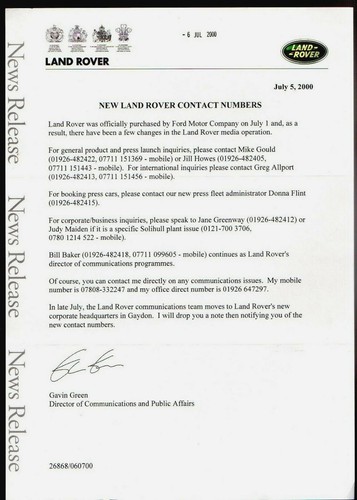 Land rover media contact - land,