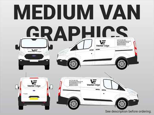 Medium van business decals - van, –